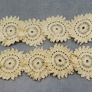 8 Small Craft Doilies, Beige Crochet Doilies, 2.5 to 2.75 inch Lace Doilies, Small Pieces for Crafts and Dream Catchers