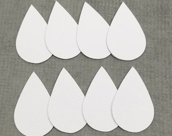 White Leopard Print Diamond Shaped Leather Pieces,8 pieces of Large Leather Diamonds,Leather Shapes for Earring Making,Die Cuts-VC5071#