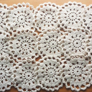 20 Small Vintage Crochet Doilies, 2.25 to 2.5 inches, Small Round Lace Doilies for Crafts, White, Beige, or Taupe Colored Doilies