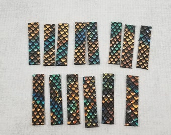 White Leopard Print Diamond Shaped Leather Pieces,8 pieces of Large Leather Diamonds,Leather Shapes for Earring Making,Die Cuts-VC5071#