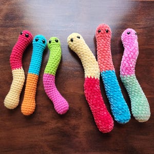 Gummy Worms Crochet Pattern, Crochet Amigurumi Pattern by Rachael's Scraps, written in US Terminology image 5