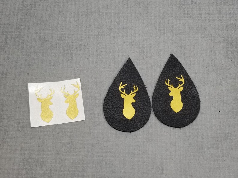 Deer Silhouette Decals for Earrings Vinyl Decals for Leather Etsy