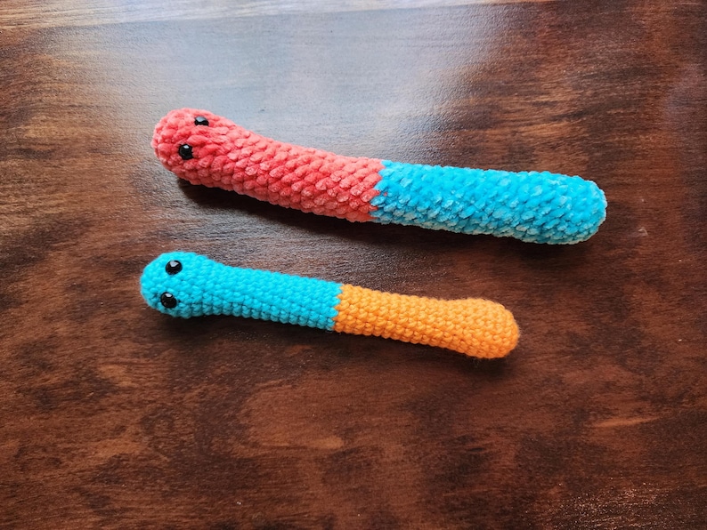 Gummy Worms Crochet Pattern, Crochet Amigurumi Pattern by Rachael's Scraps, written in US Terminology image 9