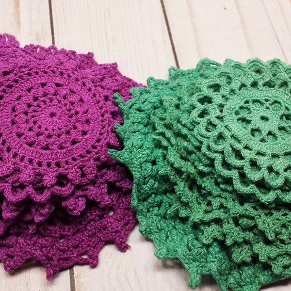 RESERVED LISTING Custom Set of 20 Hand Dyed Vintage Crochet Doilies