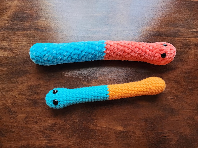 Gummy Worms Crochet Pattern, Crochet Amigurumi Pattern by Rachael's Scraps, written in US Terminology image 12
