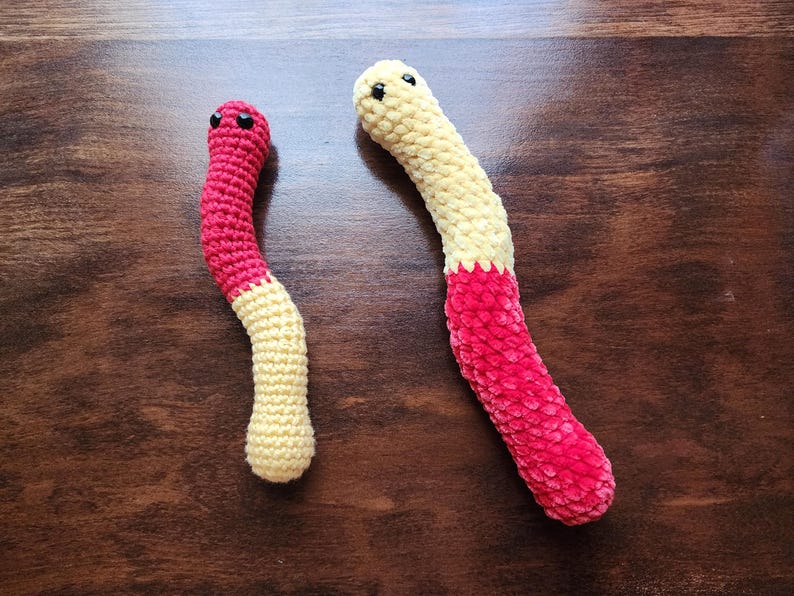 Gummy Worms Crochet Pattern, Crochet Amigurumi Pattern by Rachael's Scraps, written in US Terminology image 7