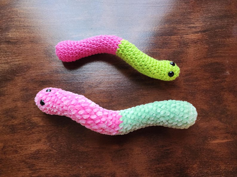 Gummy Worms Crochet Pattern, Crochet Amigurumi Pattern by Rachael's Scraps, written in US Terminology image 11