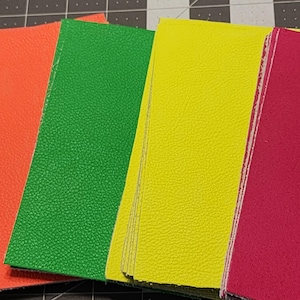 Neon Leather for Crafts and Earrings, 4 x 6 inch size, Choose Color