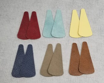 Leather Earring Shapes, 6 pairs, Long Cone Shaped Leather Shapes for Earring Making, 12 Pieces