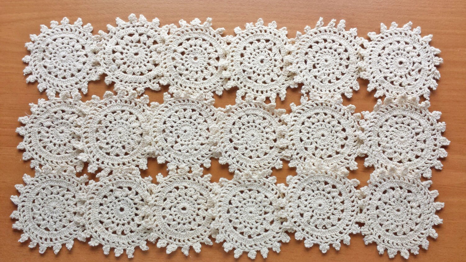 Small Vintage Doilies, 2.5 inch Handmade Lace Doilies, Wagon Wheel Style Doilies, Crochet Doilies, Mandala Doilies for Crafts, BEIGE Color