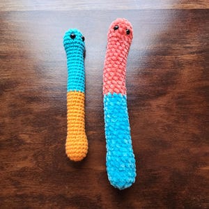 Gummy Worms Crochet Pattern, Crochet Amigurumi Pattern by Rachael's Scraps, written in US Terminology image 8