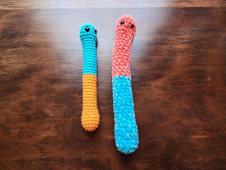 Gummy Worms Crochet Pattern, Crochet Amigurumi Pattern by Rachael's Scraps, written in US Terminology image 8