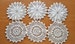 6 Crocheted Vintage Doilies, 4 inch Crochet Mandalas, Crocheted Coasters, Four Inch Craft Doilies, Mandala Style Doilies 