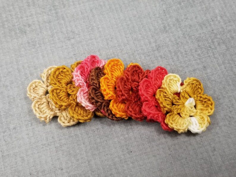Crochet Flower Embellishments Set of 8 Hand Crocheted Etsy
