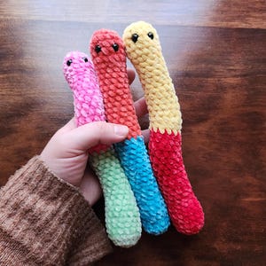 Gummy Worms Crochet Pattern, Crochet Amigurumi Pattern by Rachael's Scraps, written in US Terminology image 2