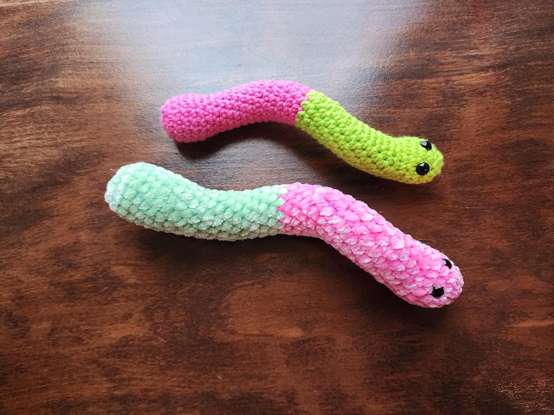 Gummy Worms Crochet Pattern, Crochet Amigurumi Pattern by Rachael's Scraps, written in US Terminology image 10