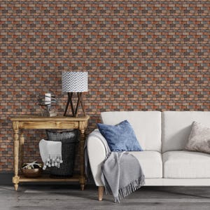 Rustic Red Brick Wallpaper, Industrial Faux Brick Wall Decor, Textured Peel and Stick Wall Mural for Living Room Bedroom Luxury Wallpaper