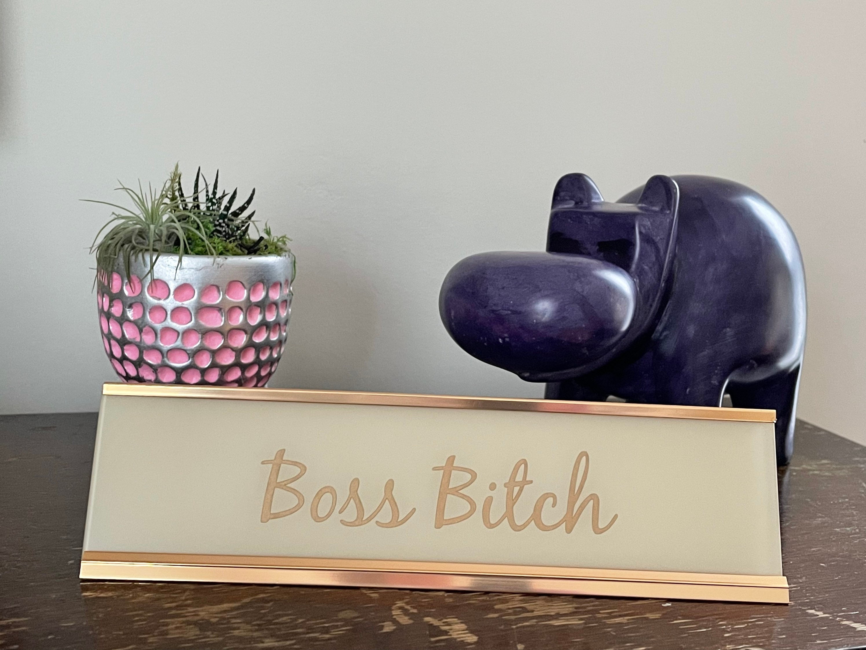 Amazon.com: Boss Bitch Nameplate Desk Sign : Office Products