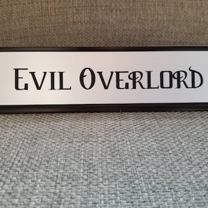 Evil Overlord Name Plate