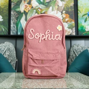 Personalized Kids Backpack, Embroidered Back Pack, Embroidered Corduroy Backpack, Children Gifts, Birthday Gift for Kids, Book Bag with Name