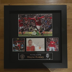 Framed Wayne Rooney Manchester United Signed Montage With COA