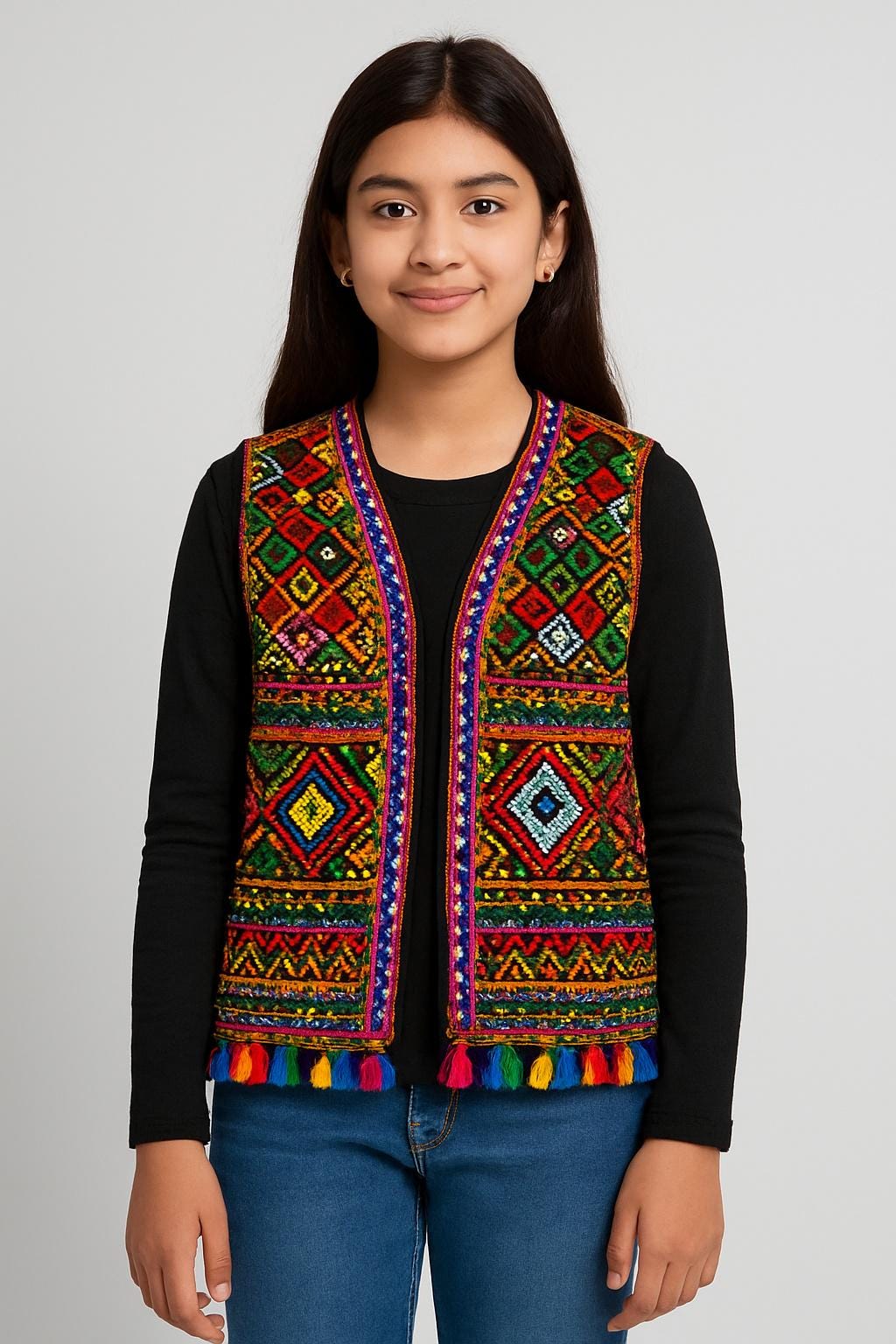 ジャケット・アウター Ethnic Embroided Design No Collar Jacket Amazon.com: ETHINUMATIC Indian Embroidered Jacket, Jacket