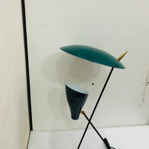 Designer Mid-Century Modern Table Lamp with Adjustable Head Retro Atomic Style Green