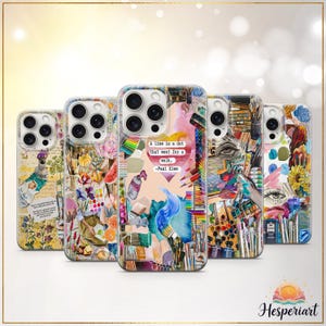 Künstler Collage Handytasche Maler Hülle Bunte Kunst Liefert Hülle Kreatives Geschenk für Künstler iPhone 13 iPhone 14 iPhone 15 iPhone 16 17 Pro