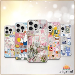 Miffy Phone Case Kawaii Cute Collage Bunny Cover Vintage Y2K Dutch Character Case iPhone11 iPhone 12 iPhone 13 iPhone 14 iPhone 15 iPhone 16