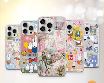 Miffy Phone Case Kawaii Cute Collage Bunny Cover Vintage Y2K Dutch Character Case iPhone11 iPhone 12 iPhone 13 iPhone 14 iPhone 15 iPhone 16