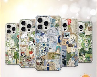 Funda para teléfono con diseño de tablero de estado de ánimo japonés, diseño de anime kawaii, pegatina japonesa vintage para iPhone 11, iPhone 12, iPhone 13, iPhone 14, iPhone 15, iPhone 16 y Samsung.