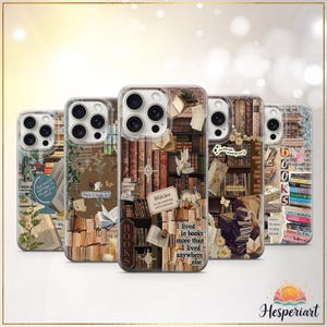 Book Lover Phone Case Vintage Book Aesthetic Collage Case Bibliophile Gift for Book Reader iPhone 12 iPhone 13 iPhone 14 iPhone 15 iPhone 16