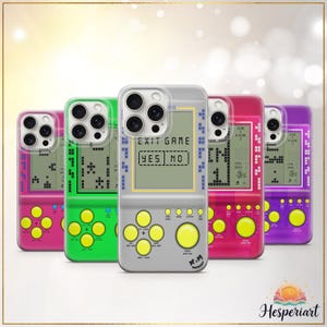 Retro Tetris Game Phone Case 90s Arcade Nostalgia Cover Pixel Game Console Gift for Gamer iPhone 12 iPhone 13 iPhone 14 iPhone 15 iPhone 16