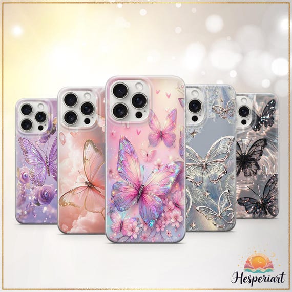 3D Holographic Butterfly Phone Case Pastel Glitter Butterfly Case Fairycore Animal Cover iPhone 12 iPhone 13 iPhone 14 iPhone 15 iPhone 16