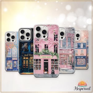 Bookshop Phone Case Vintage Book Store Cover Cozy Reading Lovers Gift Bibliophile Case iPhone 12 iPhone 13 iPhone 14 iPhone 15 iPhone 16