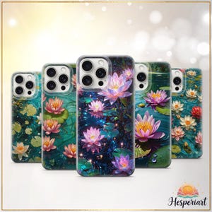 Lotus Flower Phone Case Water Lily Cover Cute Floral Botanical Nature Case iPhone 11 iPhone 12 iPhone 13 iPhone 14 iPhone 15 iPhone 16 Pro