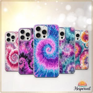 Tie Dye Phone Case Colorful Boho Swirl Cover Hippie Psychedelic Trippy Groovy Rainbow Case iPhone12 iPhone 13 iPhone 14 iPhone 15 iPhone 16