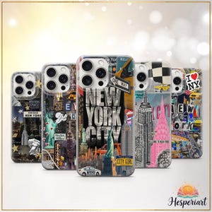 New York City Phone Case NYC Landmark Cover Travel Urban Style Case iPhone 11 iPhone 12 iPhone 13 iPhone 14 iPhone 15 iPhone 16 Pro Samsung