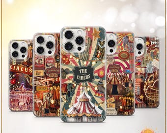 Zirkus Handyhülle Vintage Carnaval Cover Retro Clown Bunt Festival Handyhülle iPhone 11 iPhone 12 iPhone 13 iPhone 14 iPhone 15 iPhone 16 Pro