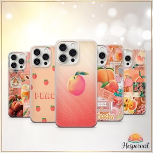 Peach Phone Case Soft Peachy Fruitcore Cover Pastel Summer Fruit Vibes Case iPhone 11 iPhone 12 iPhone 13 iPhone 14 iPhone 15 iPhone 16 Pro