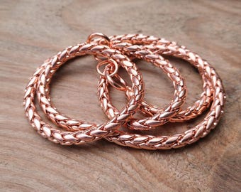 Handgjort flätat kopparhalsband | Vikingvävd kedja