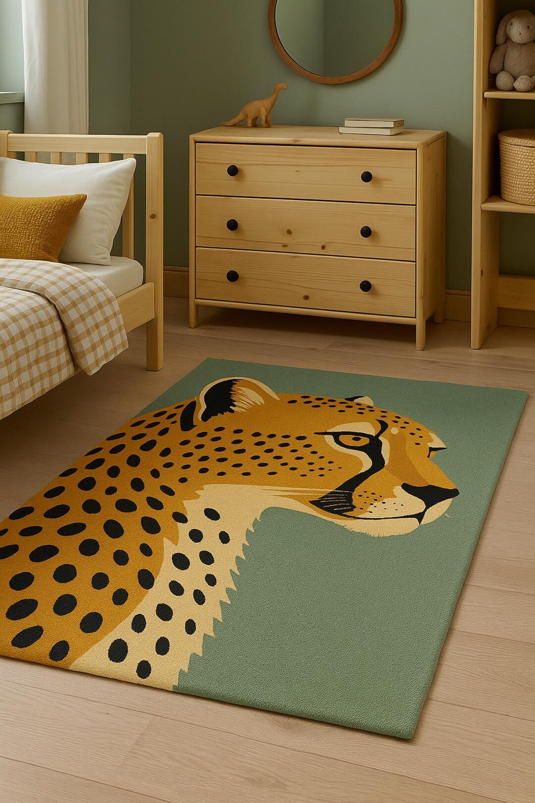 Hand Tufted Cheetah Rug – Modern Animal Print Kids Room Decor, Safari ...