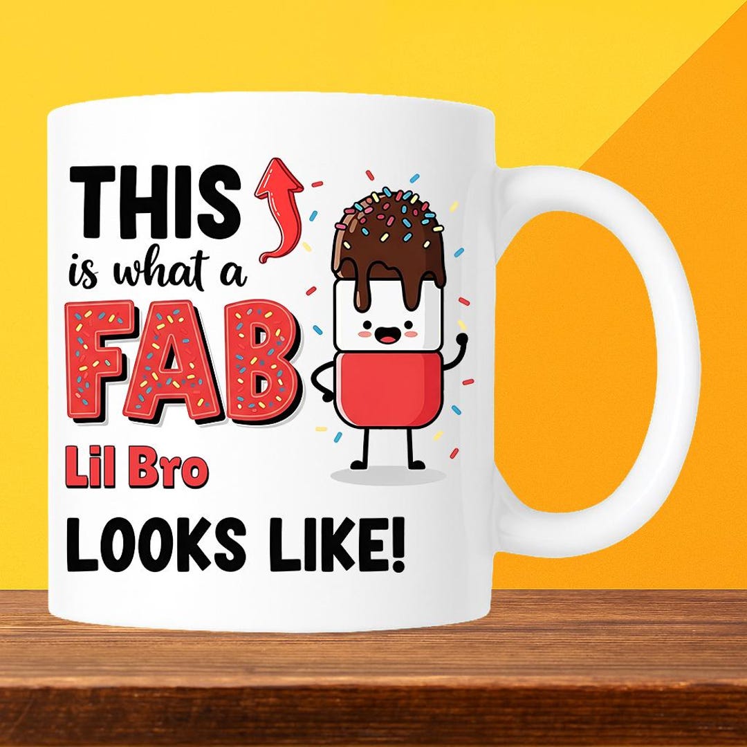 Mustfa Bro Fab Lil Bro Mug – Funny Cartoon Gift for Brother - Etsy UK