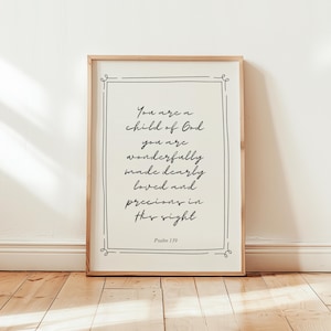 Psalm 139, Christian Nursery Wall Art, Minimalist Nursery Decor, Neutral Nursery, Bible Verse Wall Art, Nursery Scripture, Baby Shower Gift