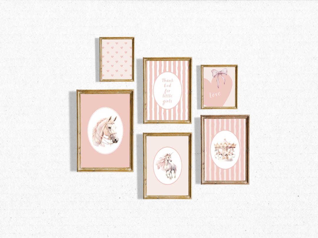 Set of 6, Nursery Wall Art, Nursery Gallery Wall, Vintage Girls ...