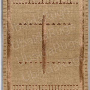 Handwoven Jute & Leather Area Rug: Tuareg Tribal Boho