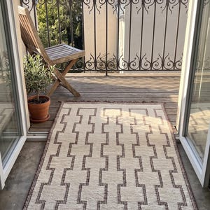 Handwoven Jute Leather Tuareg Rug, Moroccan Geometric Tribal Carpet ...