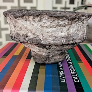 Mini Paper Mache bowl, Handmade Paper Mache Bowl, Wabi Sabi Decorative Bowl, Rustic Bowl, Paper Mâché Vintage Inspired Rustic Pulp Bowl