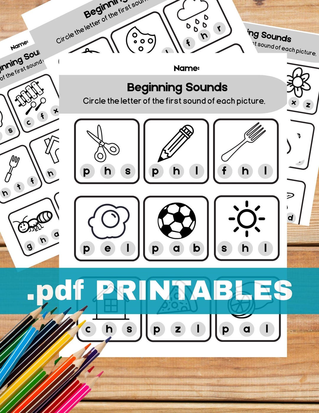 Beginning Sounds Worksheet | Phonics Practice PDF | Preschool ...