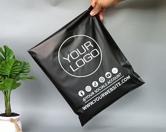 5-1000 buste postali personalizzate in polietilene nero, buste per spedizioni personalizzate con logo stampato, buste postali personalizzate, buste postali, buste autosigillanti per pacchi